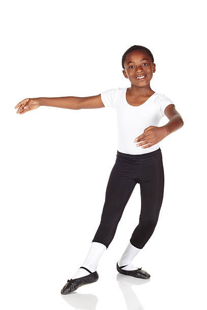 Ballet boy.jpg Young African ballet boy on white background and reflective white floor showing various ballet steps and positions. Not Isolated