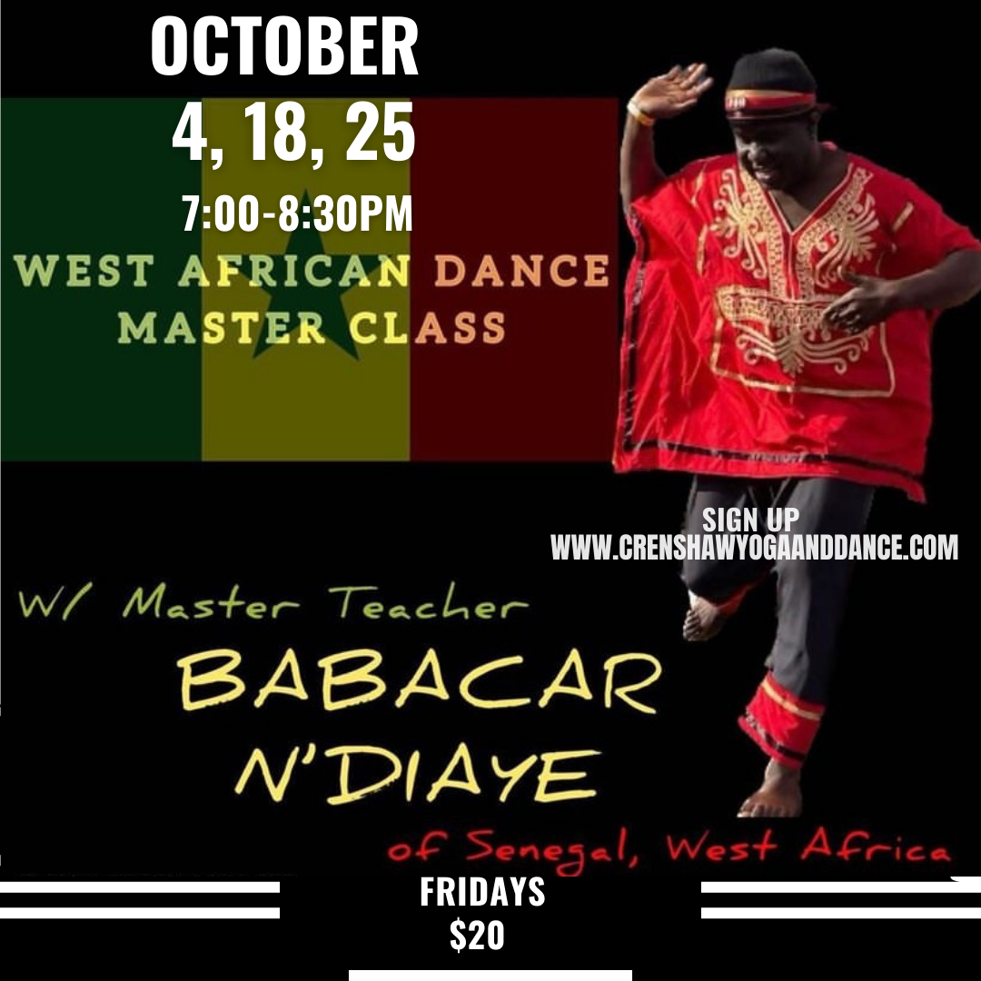 Join Babacar 7-8:30pm. $20