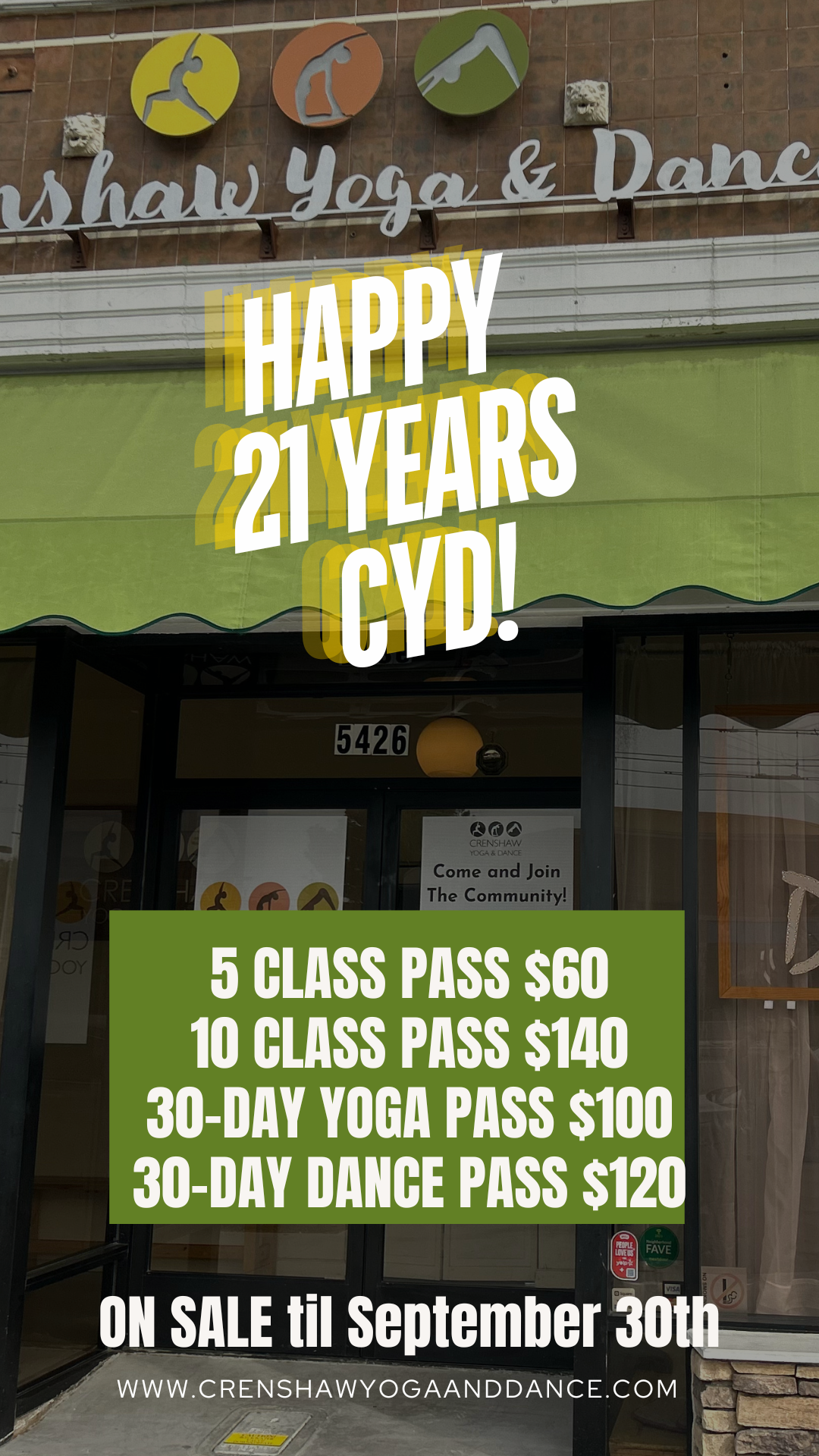 SAVINGS TIME! Thank you CYD for 21 years! Here's to more joy for the community!